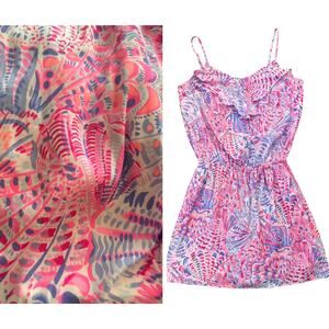Lilly Pulitzer Zana Romper Shorts Dress Sleeveless Ruffle Tropical Size Small